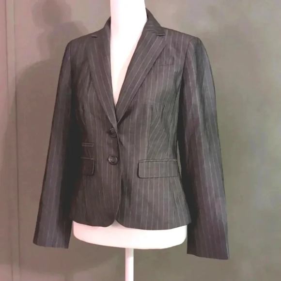 Ann Taylor LOFT Grey Pinstripe Blazer - Picture 1 of 6